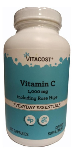 Vitamina C Con Escaramujos - 1000 Mg - 250 Cápsulas Vitacost