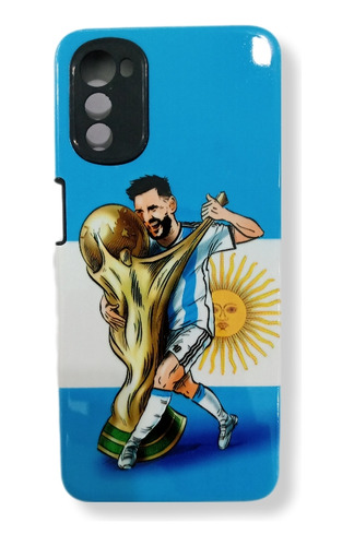 Funda Reforzada Messi Argentina Compatible Con Motorola E32