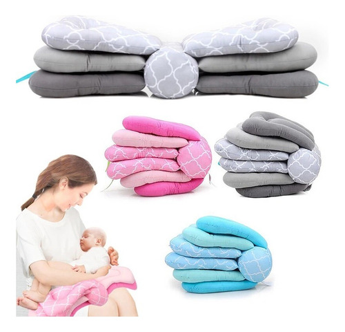 Almohada De Lactancia 3 Niveles Ajustable Multiuso Celeste
