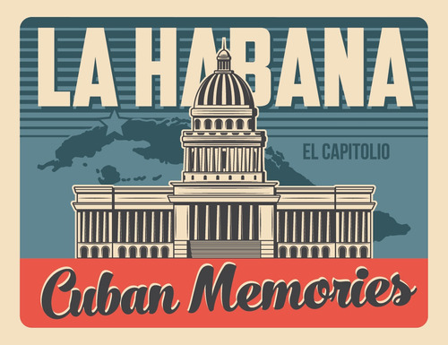 Lámina Decorativa Poster P Cuadro Retro Vintage Cuba Habana
