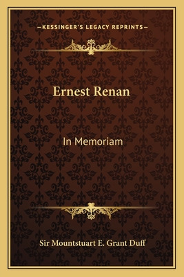 Libro Ernest Renan: In Memoriam - Duff, Mountstuart E. Gr...