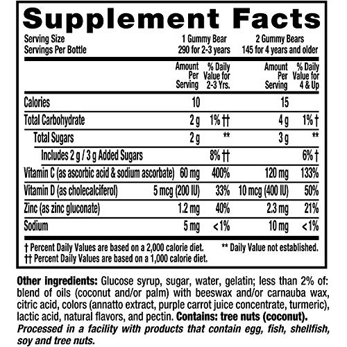 L'il Critter Niños' Inmuno C Más Zinc Y Vitamina D, 6w9wb
