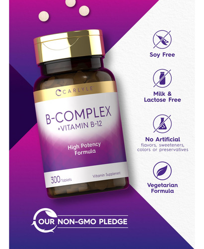 Suplemento De Vitamina Do Complexo B Carlyle Com Comprimidos