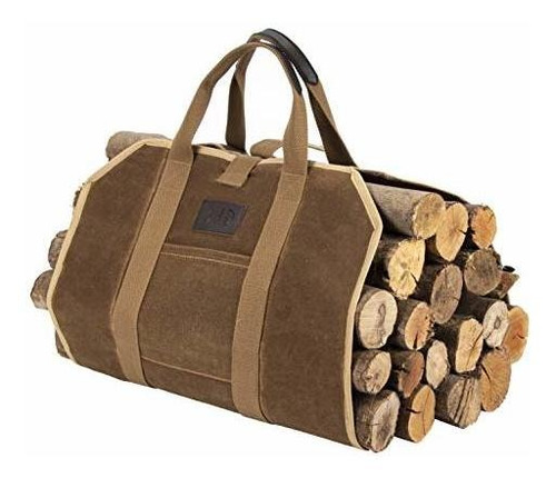 Bhd Firewood Fireplace Carrier Logs Tote Holder 20 Oz Waxed 