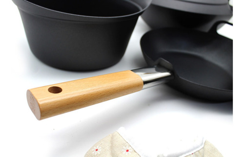 Set Wok Antiadherente 3 Piezas Negro Premium