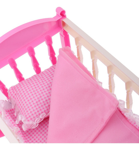 Cama Mecedora Rosa For Muñecas | Muebles De Juguete For Be