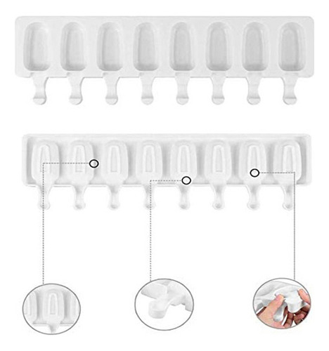Máquina De Fazer Picolés De Silicone Para Sorvete De 8 Célul