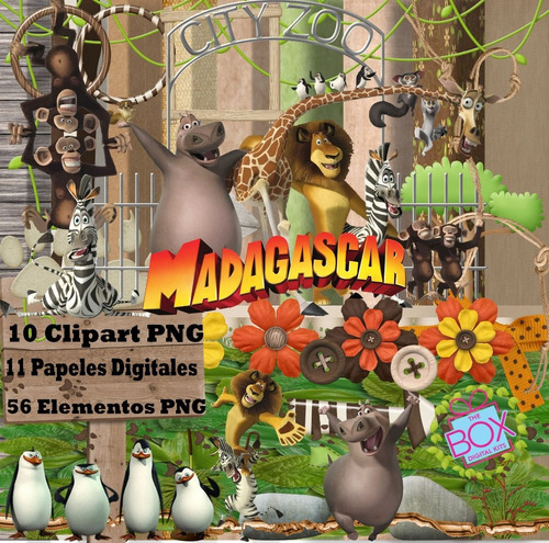 Kit Digital Madagascar Clipart Png