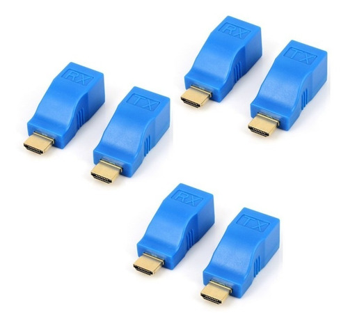 Imagen 1 de 4 de Extensores Por Utp 30 Metros Extender 1080p 4k 3 Pares
