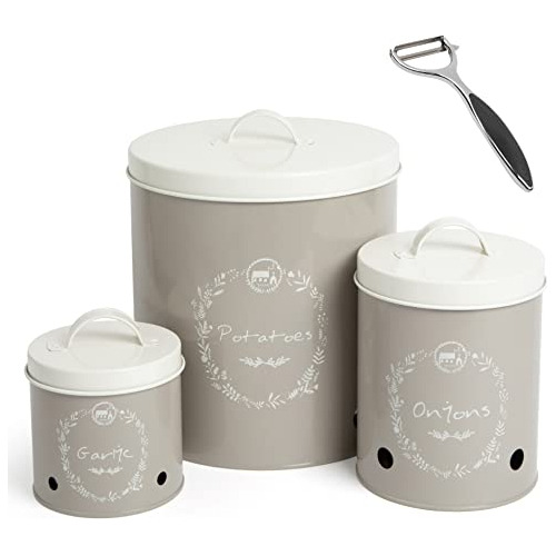 Katai 3piece Vegetable Tin Set For Storage & Organizati...