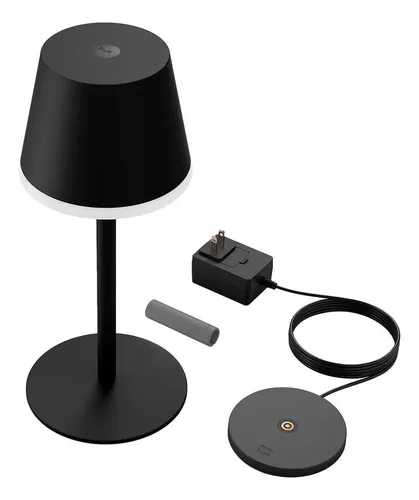 Lámpara De Mesa Portátil Inteligente Philips Hue Go Black, P
