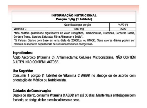 Vitamina C 30 Tabletes Age