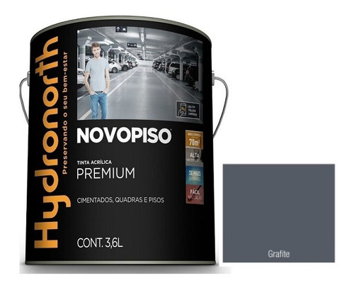 Tinta Acrílica Premium Novopiso Hydronorth 3,6lt - Cores Cor Vermelho Bandeira