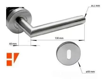 Imagen 3 de 7 de Manija Puerta Picaporte Acero Inox Toshi Simple Refor C/ Boc
