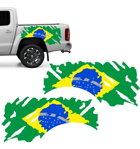 Faixa Bandeira Brasil Ranger, S10, Hilux Adesivo Caminhonete
