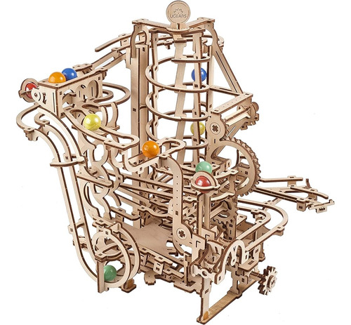 Ugears Marble Run Spiral Hoist - Cuarto Wood Marble Track 3d