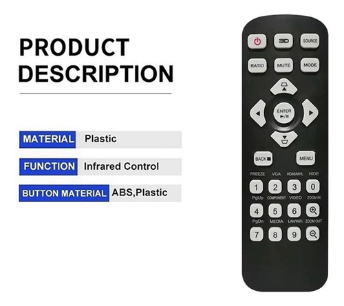 Nuevo Control Remoto 3d T-2501 Para Proyectores Acer X1123h