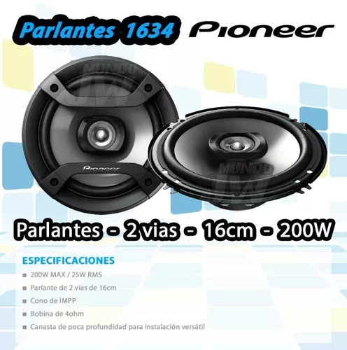 Stereo Pioneer Bluetooth Usb Aux Mvh 85 + Parlantes 6 6.5