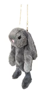 Cartera Morral Conejo Peluche Gris Kawai Importado