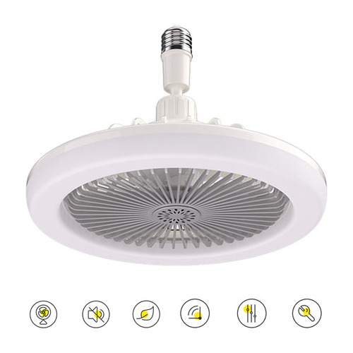 Mini Ventilador De Techo Blanco Tradicional Con Luz Led