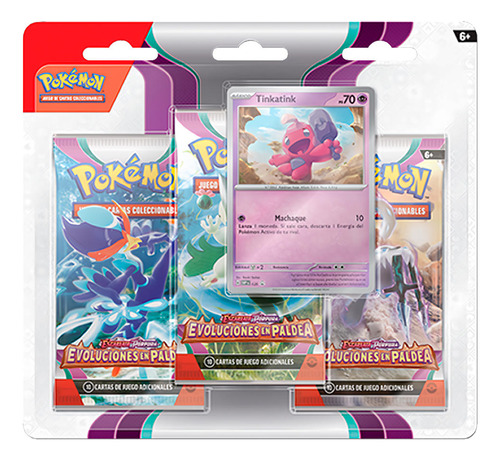 Pokemon - 3 Pack Blister Evoluciones En Paldea - Tinkatink