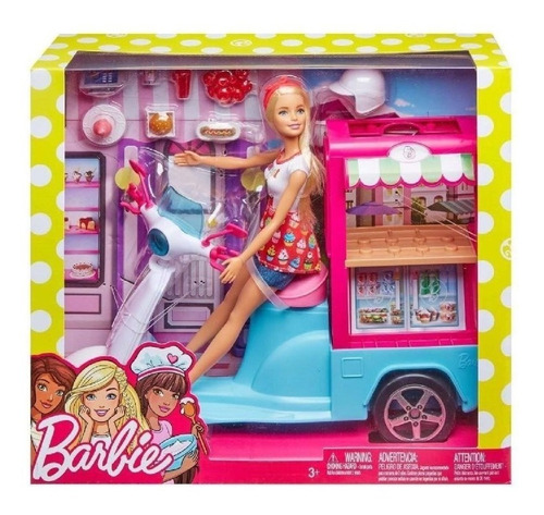 Barbie Muñeca Motoneta Carrito Moto Comida Bocadillos Oferta | Envío gratis