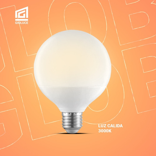 Imagen 3 de 10 de Lampara Led Globo Comun E27 12w 220v Blanco Luz Fria Calida