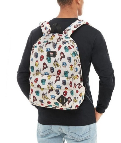 Mochila Vans Hombre Beige Marvel Old Skool Ii Ba Vn000onirub Diseño de la tela Estampado
