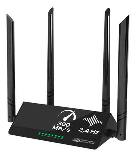 Router Wifi 300mbps 4 Antenas Inalambrico Naxido Pcreg