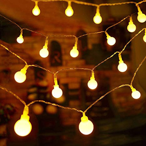 Luces Bolitas 28 Led Guirnalda Calidas 5mt Con Enchufe A 220