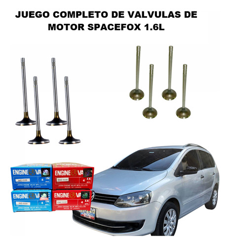 Juego Completo De Valvulas De Motor Volwswagen Spacefox 1.6l