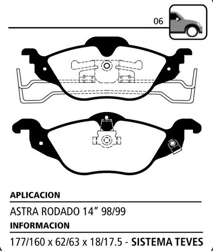 Juego Pastillas De Freno Delanteras Litton Astra Rodado 14