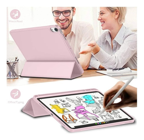 Funda Smart Case Para Ipad Ipad 11 Chip A16 Porta Pencil Rosa Claro