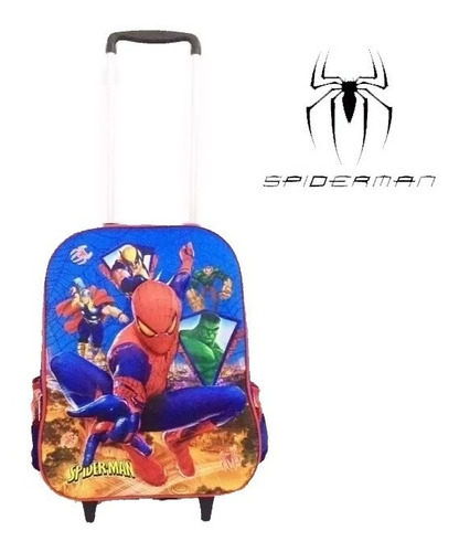 Mochila Escolar Infantil Rodinhas Homem Aranha 3d Alto Relev