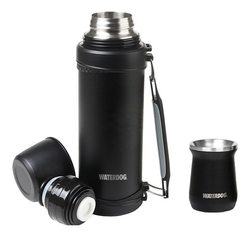 Set Combo Matero Waterdog Termo 1 L + Mate Termico Negro