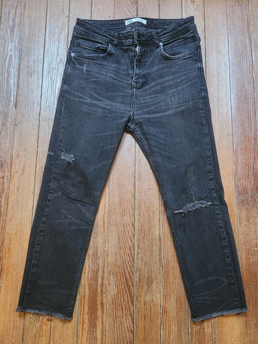 Pantalon De Jean Zara. Talle 38. Negro