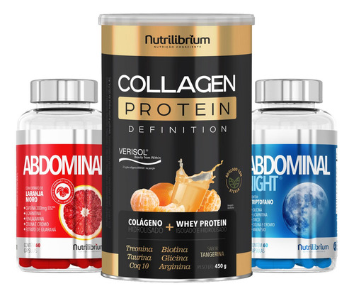 Colágeno Verisol Protein 900g + Kit Abdominal Dia E Noite Sabor Tangerina
