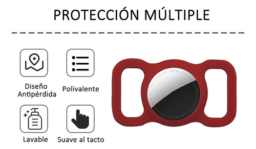 4pcs Funda Para Airtag Apple Para Collar De Perro Rojo 4pcs