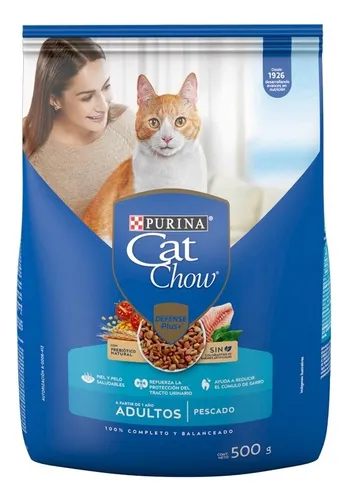 Alimento Para Gato Cat Chow Defense Plus Sabor Pescado 500g