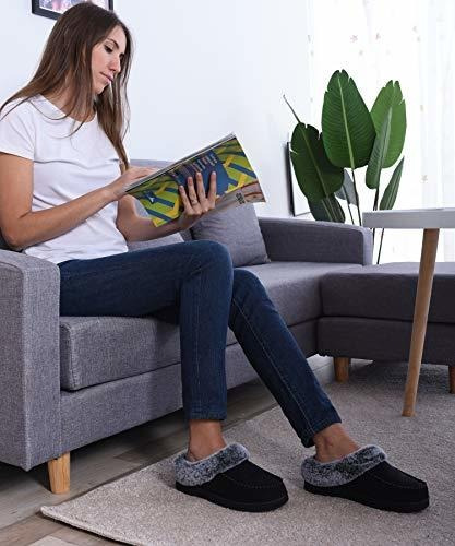 Ultraideas Pantuflas De Ante Con Espuma Viscoelastica Para M
