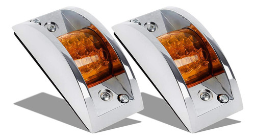 Partsam 2 Luz Led Cromada Para Remolque Ambar 12 Correr