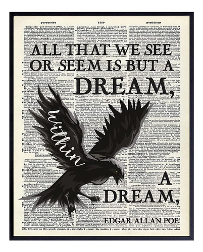 Póster Gótico De Edgar Allan Poe Raven - Decoración De Habit