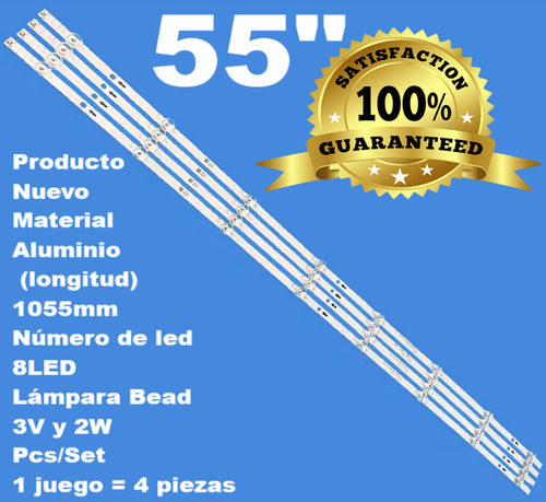 4 Tiras De 8 Leds Compatible Con 55r6000gm 55r6000