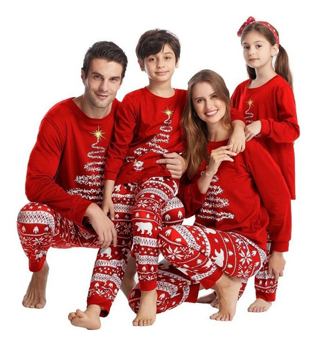 Conjunto De Pijama Familiar De Manga Larga Navideño