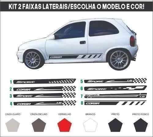 Adesivo Lateral Chevrolet Corsa Wind Sport Kit Gm