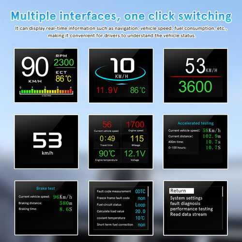 Velocímetro Obd Hud P10 Pantalla Digital Computadora A Bordo