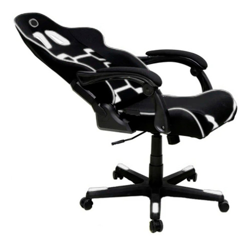 Imagen 4 de 4 de Silla de escritorio Nibio Savage NIB-GC112 gamer negra y blanca con tapizado de cuero sintético