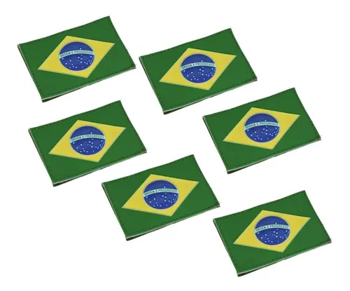 comprar Kit 06 Patch Bandeira Do Brasil Emborrachada Com Velcro