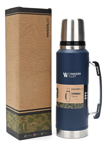 Termo Acero Inoxidable Wanderlust 1,3 Litros Frio Calor Mate