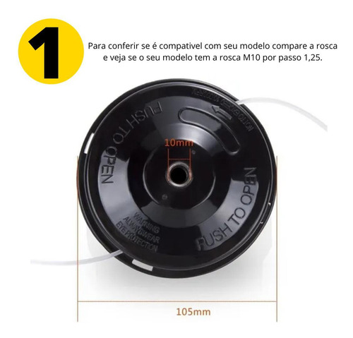 10 Carretel Automatico Roçadeira Para Intech Kawashima Fortg